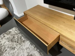 TV Wand Filigno Eiche Venedig Farbglas Schwarz Matt Gestell Schwarz Mit Home Entertainment