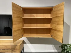 TV Wand Filigno Eiche Venedig Farbglas Schwarz Matt Gestell Schwarz Mit Home Entertainment