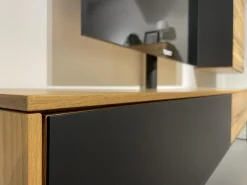 TV Wand Filigno Eiche Venedig Farbglas Schwarz Matt Gestell Schwarz Mit Home Entertainment