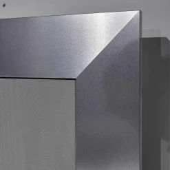 TV-Board MR Media Frame Lack Weiß Aluminium Gebürstet