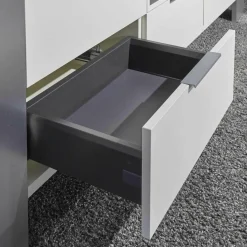 TV-Board MR Media Frame Lack Weiß Aluminium Gebürstet