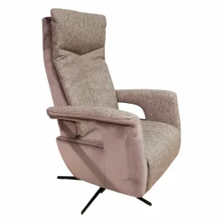 TV-Drehsessel Baccara Stoff Juke Lilac Grau Lika Füße Metall Schwarz