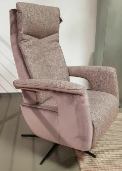 TV-Drehsessel Baccara Stoff Juke Lilac Grau Lika Füße Metall Schwarz