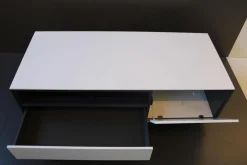 TV-Möbel .54 Schneeweiß Seiten Granit Nische Nachtblau Gestell Schwarz