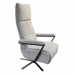 TV-Sessel KS23 Molda 1222 Stoff Aurin Silber 40 Sternfuß Schwarz Matt Lackiert