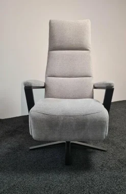 TV-Sessel KS23 Molda 1222 Stoff Aurin Silber 40 Sternfuß Schwarz Matt Lackiert