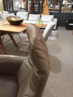 TV-Sessel TW092 Small Leder Semira Chocolate Braun Sternfuß Aluminium Poliert Elektrisch Verstellbar