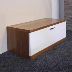 TV-Unterteil Finale Korpus Nussbaum Nova Front Hochglanz Lack Weiß