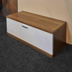 TV-Unterteil Finale Korpus Nussbaum Nova Front Hochglanz Lack Weiß