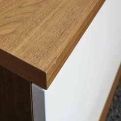 TV-Unterteil Finale Korpus Nussbaum Nova Front Hochglanz Lack Weiß