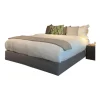 Unterbett Boxspring Stoff Lode Hellgrau 3 Seitig Gepolstert ohne Matratze