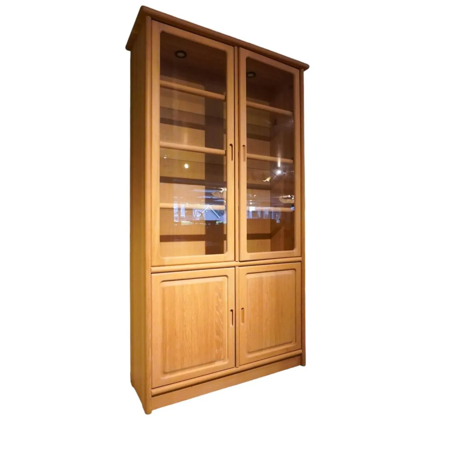 Vitrine 1182 M Massivholz Eiche Türen Mit Glaselementen