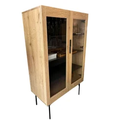 Vitrine BC 04 Eiche Weiß Mit Glastüren