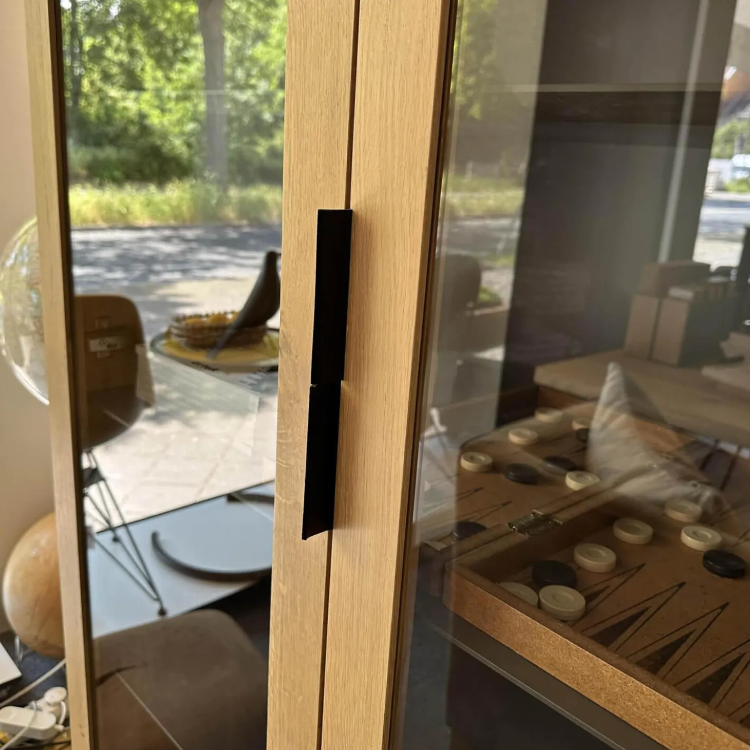 Vitrine BC 04 Eiche Weiß Mit Glastüren