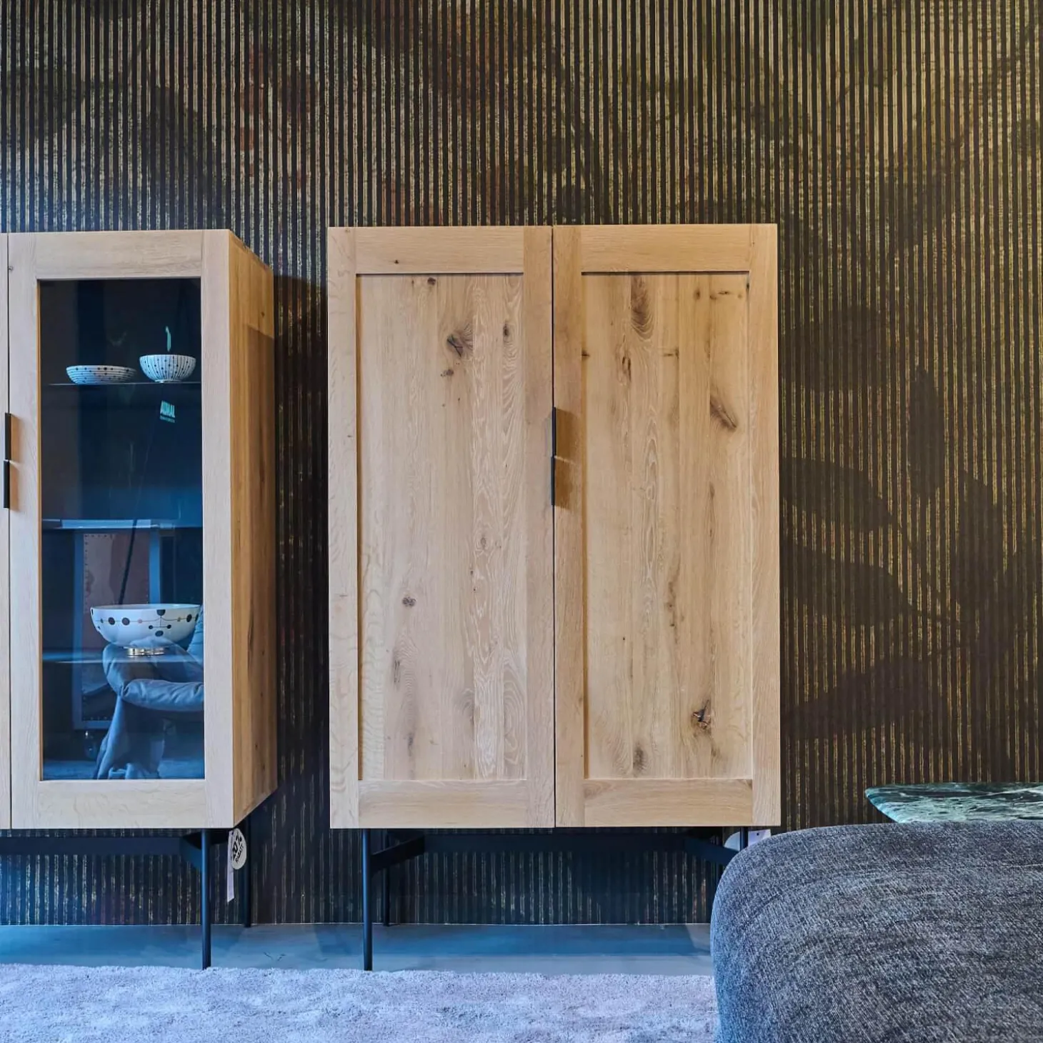 Vitrine BC04 Geschlossen Eiche Weiß Pigmentiert