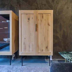 Vitrine BC04 Geschlossen Eiche Weiß Pigmentiert