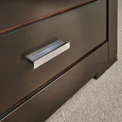 Vitrine Bordeaux Kirschbaum Nero Inklusive Beleuchtung, 4 Schubladen Und 6 Glasböden