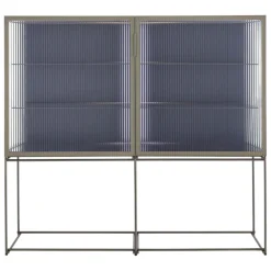 Vitrine Canaletto Container Front Klarglas K7 Korpus Lack Tongrau Seidenmatt