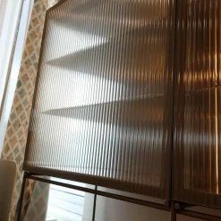 Vitrine Canaletto Container Front Klarglas K7 Korpus Lack Tongrau Seidenmatt