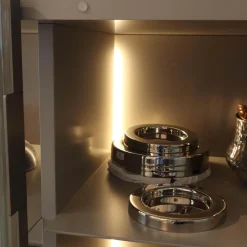 Vitrine Canaletto Container Front Klarglas K7 Korpus Lack Tongrau Seidenmatt