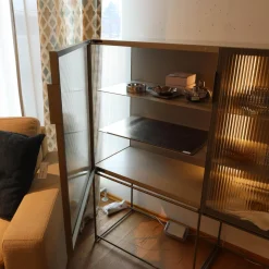 Vitrine Canaletto Container Front Klarglas K7 Korpus Lack Tongrau Seidenmatt