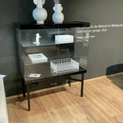 Vitrine Cube Light Lack Matt Onyx Schwarz Klarglas Mit Beleuchtung