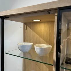 Vitrine Cubus Eiche Weißöl Inne Buche Inklusive Beleuchtung Mit Fernbedienung