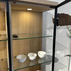 Vitrine Cubus Eiche Weißöl Inne Buche Inklusive Beleuchtung Mit Fernbedienung