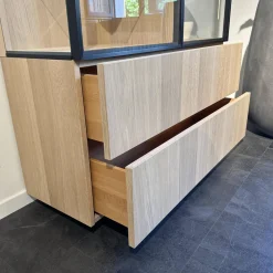 Vitrine Cubus Eiche Weißöl Inne Buche Inklusive Beleuchtung Mit Fernbedienung