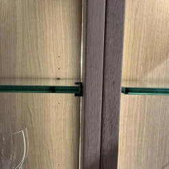 Vitrine Cubus Eiche Weißöl mit Klarglas