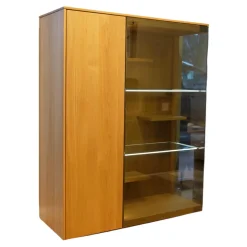 Vitrine Filigno Eiche Natur Geölt Braun Rauchglas Mit Beleuchtung Und Fernbedienung