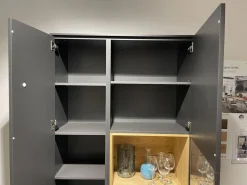 Vitrine Lumea 7268 3893 R Lack Anthrazit Matt Absetzung Eiche Gehackt Gebürstet Mit Beleuchtung