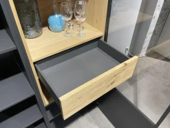 Vitrine Lumea 7268 3893 R Lack Anthrazit Matt Absetzung Eiche Gehackt Gebürstet Mit Beleuchtung
