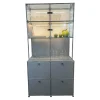 Vitrine Mattsilber mit Glas