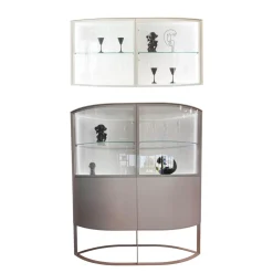 Vitrine Navis Pure Weiß Lack mit Hängeelement