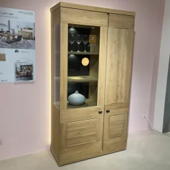 Vitrine Next Level 3000 Wildeiche Hell Soft Gebürstet Geölt Mit LED Beleuchtung