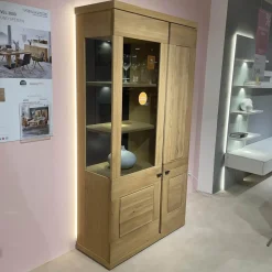 Vitrine Next Level 3000 Wildeiche Hell Soft Gebürstet Geölt Mit LED Beleuchtung