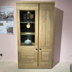 Vitrine Next Level 3000 Wildeiche Hell Soft Gebürstet Geölt Mit LED Beleuchtung