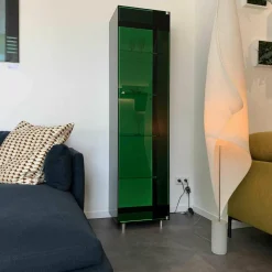 Vitrine Solus Black Light Optiwhite Dark Grey mit Farbwechsel Beleuchtung