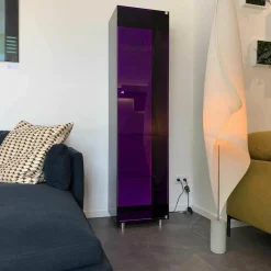 Vitrine Solus Black Light Optiwhite Dark Grey mit Farbwechsel Beleuchtung