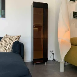 Vitrine Solus Black Light Optiwhite Dark Grey mit Farbwechsel Beleuchtung