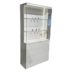 Vitrine Soma Innen Lack Weiß Türen Glas Klar Außen Glas Weiß Glänzend