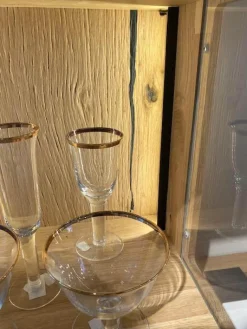 Vitrine Tucson Wildeiche Massiv Gebürstet Und Lack Graphitgrau Mit Beleuchtung