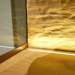 Vitrine Vcuben Wildeiche Rustikal Metall Kupfer Bronze Inklusive Beleuchtung