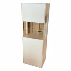 Vitrine Werne Lack Weiß Balkeneiche Stark Gebürstet LED-Beleuchtung