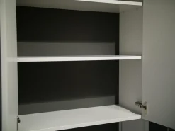 Vitrine WK 419 Intono 62462 Lack Steingrau 407 Rückwand Lack Quarz- Lin