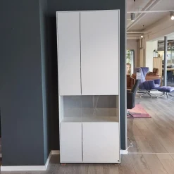 Vitrine WK 419 Intono Glattlack 420 Verkehrsweiß Inklusive LED-Band Trafo Und Funkfernbedienung