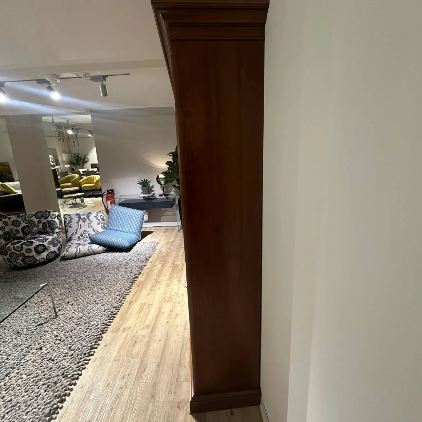 Vitrinie Kings College Vollholz Nussbaum Z 48 Kornfarbig Gewischt Beschläge Florence Bronziert