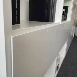 Wandabwicklung Studimo Lack Schneeweiß M03 mit Schwenktüren 2 Schub 1 Klappe