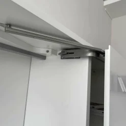 Wandabwicklung Studimo Lack Schneeweiß M03 mit Schwenktüren 2 Schub 1 Klappe